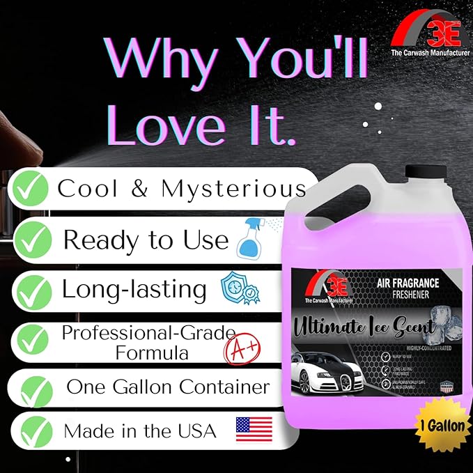 Car Air Freshener Concentrate 128 fl oz Professional Automotive Interior Fragrance Ready to Use Liquid Multiple Scents (Ultimate Ice)