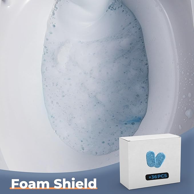 36 Pieces Foam Shield for Smart Toilet Splash-Resistant Toilet Cleaner Fresh Air Easy Cleaning Universal Fit 1-Year Supply
