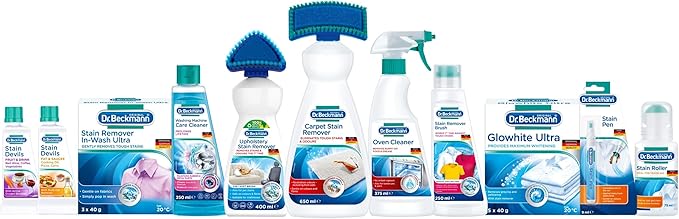 Dr. Beckmann Upholstery Stain Remover Liquid 400Ml|Removes Even Stubborn Stains And Odours From Sofa Couch Car Seats Office Chairs Mattresses &amp More|With Applicator Brush|Sofa Cleaner