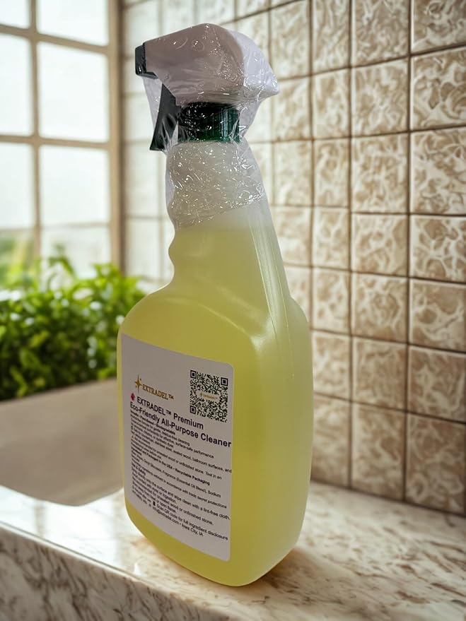 EXTRADEL™ Premium 32 oz Eco-Friendly All-Purpose Cleaner Plant-Based Essential Oil Scent Biodegradable Multi-Surface Spray