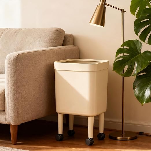 Trash Can Wastebasket Storage Bucket Large Capacity Sturdy Garbage Can Trash Bin for Toilet Office Bathroom Home Living Room