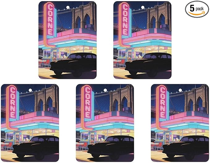 5PCS Car Air Freshener Hanging Personalized Double Sided Vintage Cars Car Fresheners Long Lasting New Cars Scents Cute Automotive Freshies for Closets Drawers (tea)