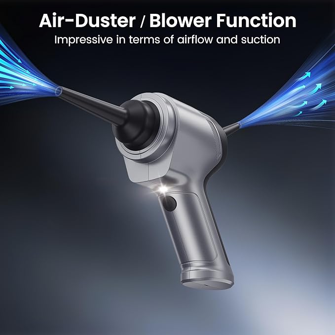 Hand Held Vacuum Car Vacuum Cleaner 18000PA High Power 4-in-1 Air Duster &amp Air Blower &amp Pump Cordless Rechargeable Mini Small Shop Vac for Household Chores Flooring Car Pet Hair