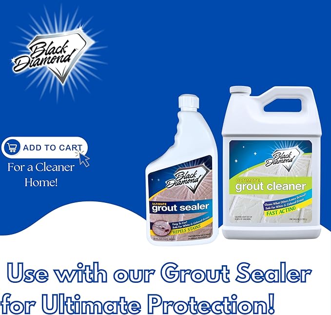 Black Diamond Ultimate Grout Cleaner: Best Cleaner for Tile Ceramic Porcelain Marble Acid-Free Safe Deep Cleaner &amp Stain Remover for Even The Dirtiest Grout (1-Gallon)