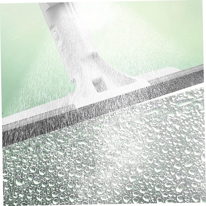 FRCOLOR Double-Sided Window Cleaning Brush with Long Handle and Water Spray for Efficient High-Rise Building Maintenance Microfiber Scrubbing Tool
