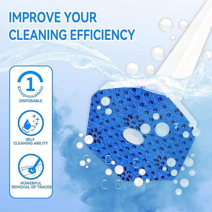 Aimery 40-Pack Disposable Toilet Brush Refill Pads – Effortless Cleaning No Mess Useful for Home &amp Bathrooms