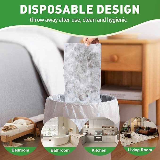100ct Dry Sweeping Cloths for Swiffer Sweeper Mop Heavy Duty Microfiber Duster Mop Pad Refills Captures Dust &amp Pet Hair for Hardwood Floors and Multi-Surface Cleaning