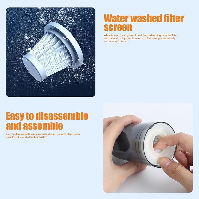 Cordless Car Vacuum CleanerPortable Handheld Vacuum Cleaner 10000Pa High Power Car Vacuum 60W Portable Vacuum Cleaner for CarOfficeHomePet Black