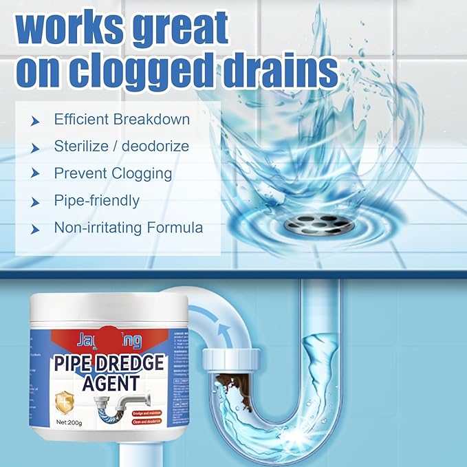 Drain Cleaner - Unclog Kitchen Sink Bathroom Drain Toilet Hair &amp Grease Remover Deodorizer Safe for All Pipes(1PCS)