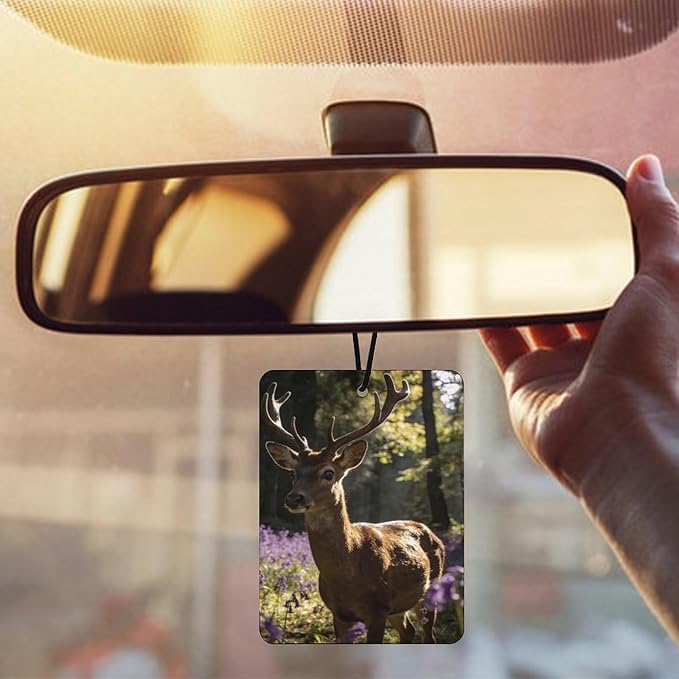 5PCS Car Air Freshener Hanging Personalized Double Sided Stag Flowers Car Fresheners Long Lasting New Cars Scents Cute Automotive Freshies for Closets Drawers (tea)