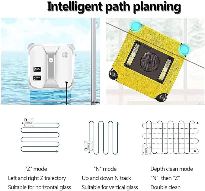 Window Cleaning Robot Vacuum Smart Window Cleaner 3000PA Strong Suction Home Glass Cleaner Automatic Glass Washer Efficient Cleaning