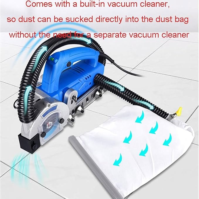 Portable Tile Grout Cleaning Machine 1200W Electric Joint Cleaner with Tool Set 9000RPM Self Vacuum Tile Open Machine for Home Office Renovation Remodeling