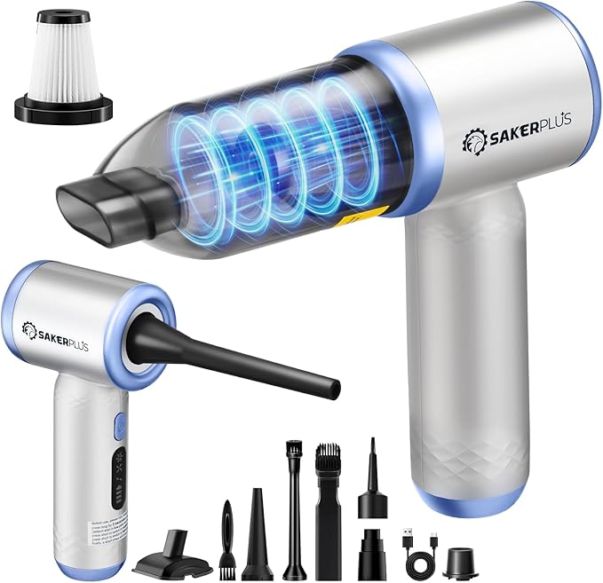 Mini Vacuum Cleaner 3 in 1 Cordless Handheld Vacuum Cleaners 18000Pa High Power Car Vacuum Cleaner with Brushless MotorAdjustable Car Vaccum Portable Cordless for CarsDesktop-Blue