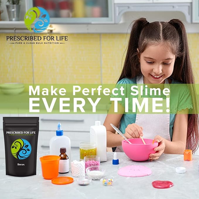 Prescribed For Life Borax Powder Household Laundry Booster Slime Activator &amp Multipurpose Cleaning Powder All Natural Sodium Borate (2kg / 4.4lb)