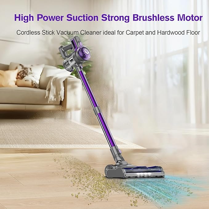 Cordless Vacuum Cleaner Lightweight 2-in-1 Stick &amp Handheld Vacuum for Apartment Pet Hair &amp Car Cleaning S1