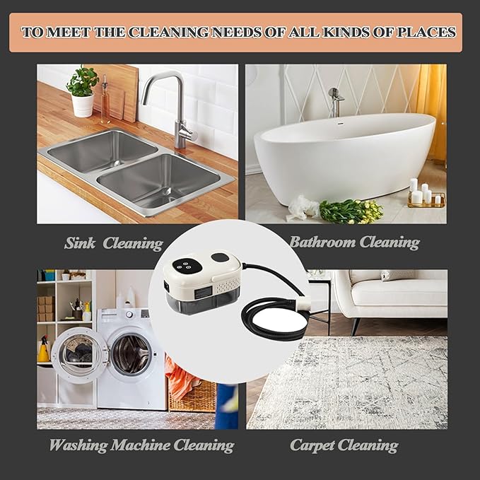 Handheld Steam Cleaner 2500W High Temperature Steamer for Car Detailing Couch Windows Kitchen Bathroom Home(Style1)