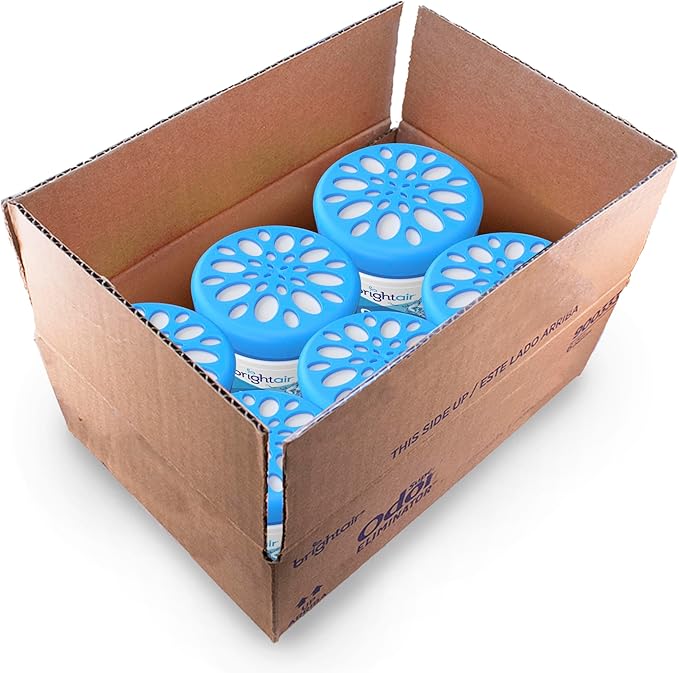 Bright Air 14 oz. Super Odor Eliminator For Medium-Size Spaces Cool &amp Clean Scent Case of 6Air Freshener Natural Essential Oils Lasts Up to 90 Days Each