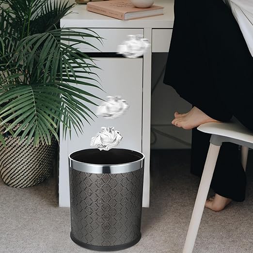 Cabilock Large Trash Can Plastic Waste Paper Bin Kitchen Waste Basket Slim Wastebasket