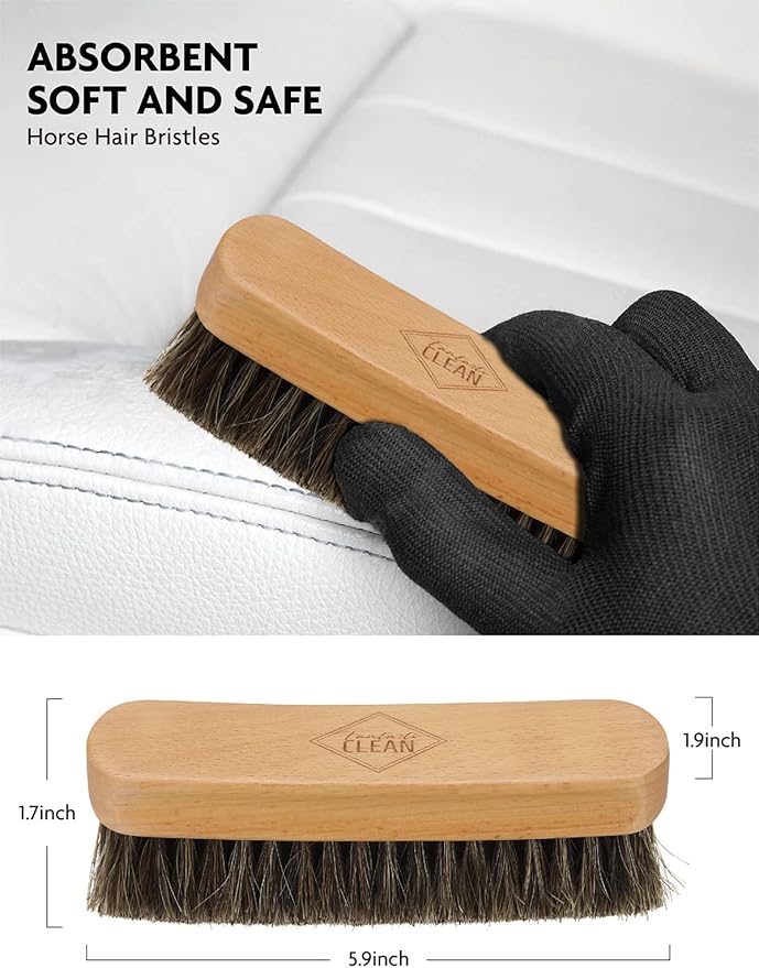 Fantasticlean 9PCS Car Interior Detailing Set Microfiber Cloth &amp Applicator Single-Head Detailing Brushes Natural Bristles Scratch-Free &amp Ultra-Soft for Seats Leather Care or Cleaning