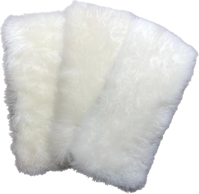 Genuine Lambwool Mop for Floor Cleaning Dusting Waxing 9 Flat Mop with Reusable Lambswool Refills for Wet &amp Dry Use. Hardwood Laminate and Tile Flooring. (1 Pad Holder + 3 Pads)