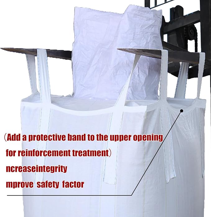 10Pack Aolikebao FIBC Bulk Bag1.5 Ton Bag 35.4L x 35.4W x 43.3H3300lbs SWL Safty Factor 3:1Woven Polypropylene BagsTop Circular Feed Inlet Flat Bottom (10)
