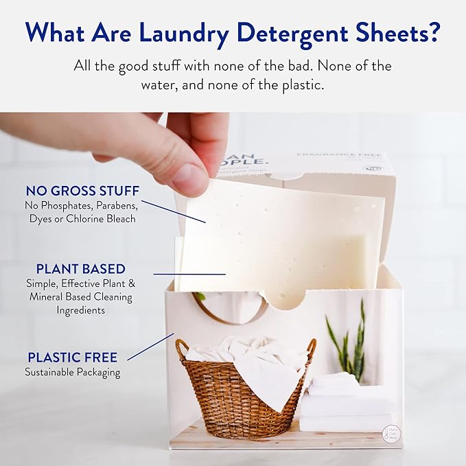 Clean People Ultra Concentrated Laundry Detergent Strips Fragrance Free &amp Stain Remover Spray- Plant-Based Eco Friendly Laundry Detergent 96ct &amp Stain Spray 4oz (2 Pack)