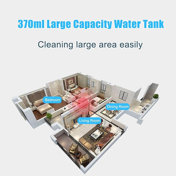 Household Steam Mop for Floor Cleaning Detachable Handheld Cleaner Floor Steamer 370ml Water Tank 2-Level Steam with 3 Cleaning Brush Window Cleaner Clothes Ironing Head Steam Cleaner for Hardw