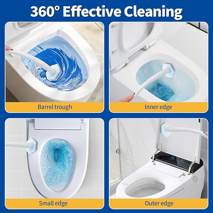 100 Count Toilet Bowl Wand Refills Disposable Toilet Cleaner Refills Disposable Wand Heads Compatible with Clorox and the Most Toilet Brushes