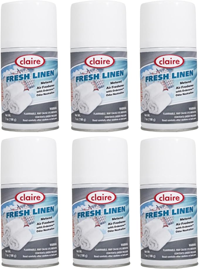 Claire CL110 Fresh Linen Metered Air Freshener 7 Oz. Net Wt. (6 Pack)