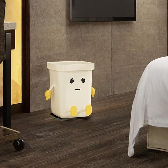 Creative Trash Can Dustbin Sturdy Cartoon Multifunctional Wastebasket Household Compost Bucket for Office Home Dorm Kitchen Sitting 12L