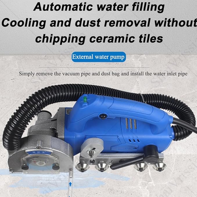 Electric Tile Grout CleanerPortable Self Vacuuming Machine 9000 RPMwith Tool SetDust Blowing Designfor Dust Tile Joint and Hard Cement Removal