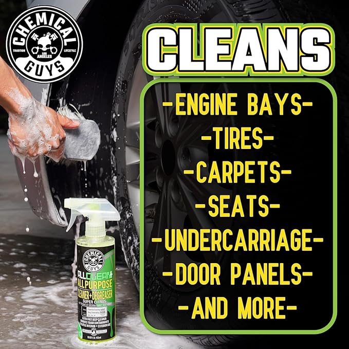 Chemical Guys All Clean+ Citrus All Purpose Cleaner (2 x 16 Fl Oz) – Interior &amp Exterior Multi-Surface Degreaser &amp Stain Remover