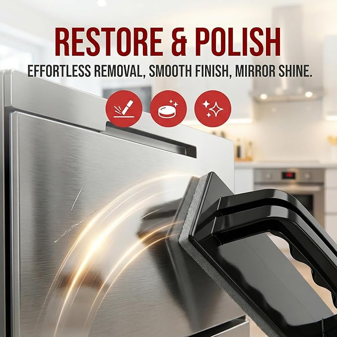 Stainless Steel Coffee Machine Scratch Remover Kit for Non-Coated Stainless Steel Surfaces Removes Scratches Scuffs Abrasions Restores Brushed Finish DIY Repair Solution