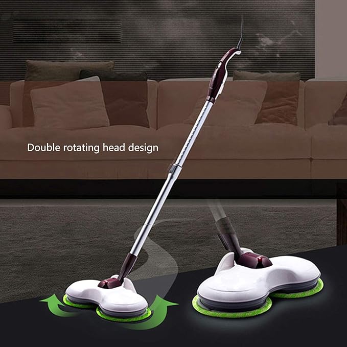 Electric Rotating Mop Cleaner Vertical Multi-Purpose All-in-One Carpet Floor Mop Electric Hand-Held Cleaner Suitable for All Types of Floors White