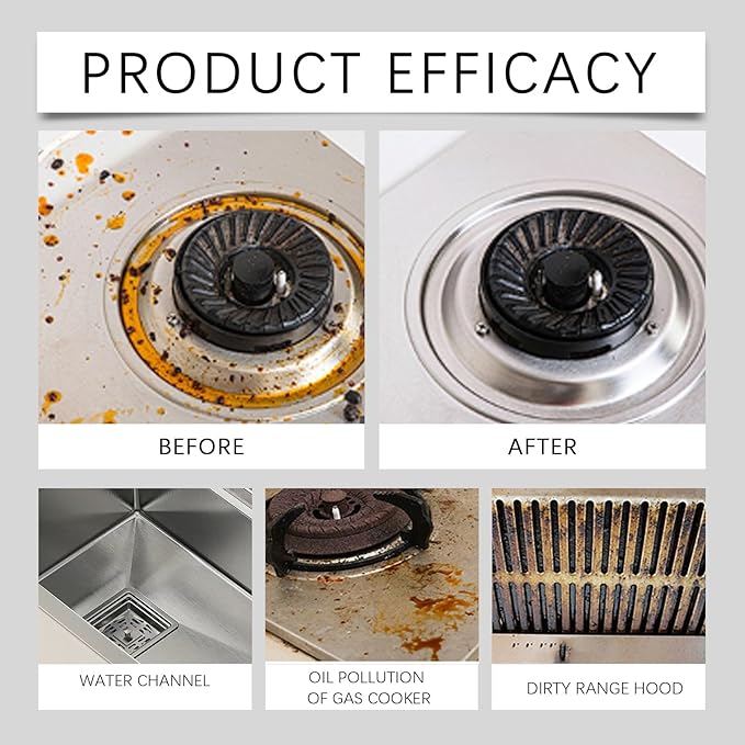 Stainless Steel Cleaner Spray - Removes Grease Oil &amp Fingerprints Restores Shine Rust Protection(2PCS)