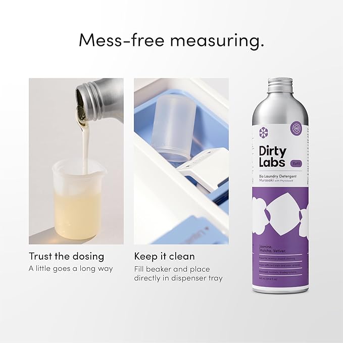 Dirty Labs | Murasaki Scent | Bio-Liquid Laundry Detergent | 80 Loads (21.6 fl oz) | Hyper-Concentrated | High Efficiency &amp Standard Machine Washing | Nontoxic Biodegradable | Stain &amp Odor Re