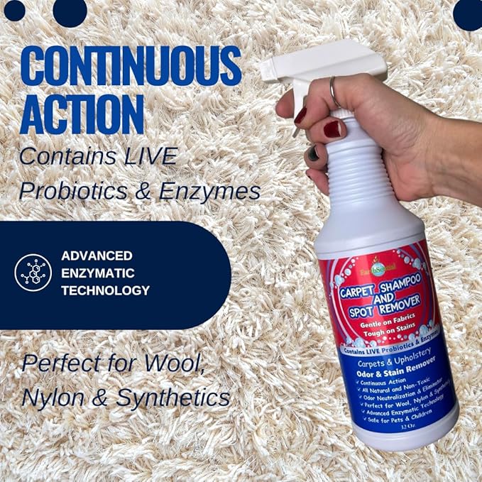 Carpet Shampoo and Spot Remover 32 oz All Natural with Enzymatic Powers
