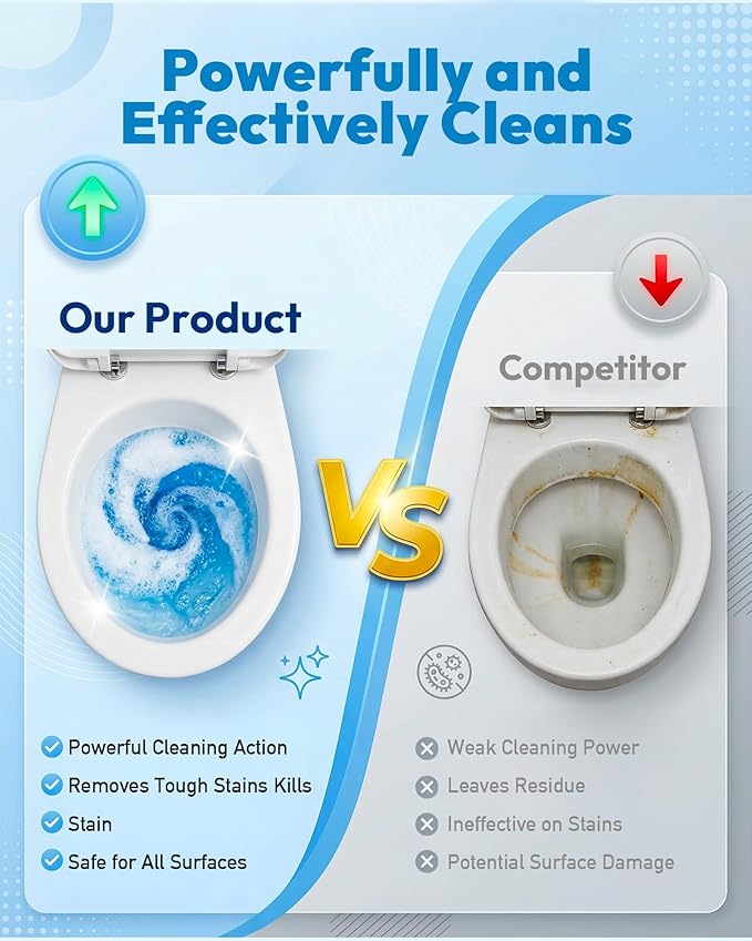 Disposable Toilet Wand Refill Compatible with Clorox Toilet Brush 60 Count Disposable Heads for Deep Cleaning