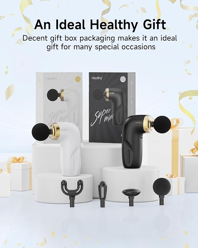 A1 Super Mini Massage Gun Percussion Deep Tissues Muscle Massager Compact Sports Travel Massage Gun Portable Handheld Massager for Office Home Athletes(White)