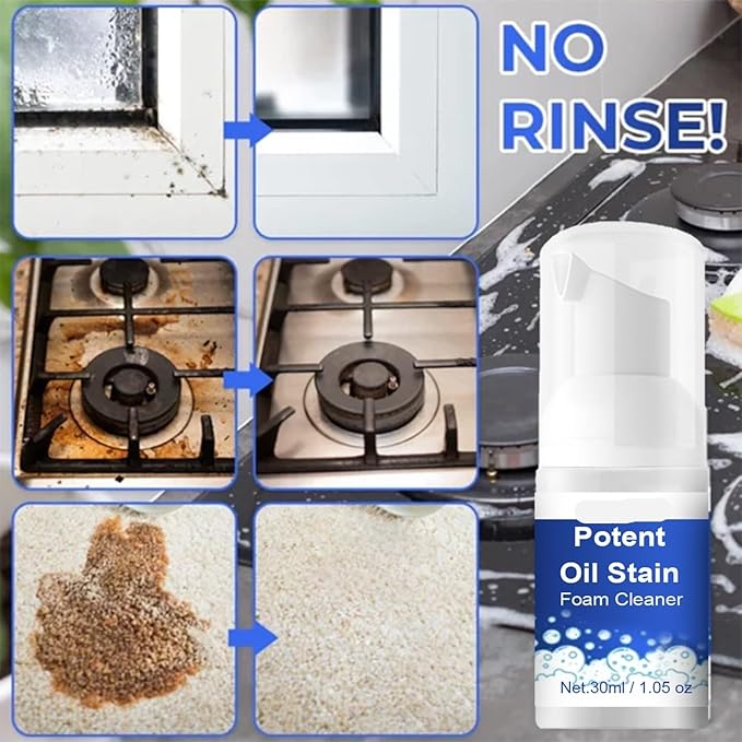 Heavy-Duty Kitchen Grease Foam Cleaner For Stove &amp Range Hood - Remove Stubborn Stains &amp Residues Effortlessly(3PCS)