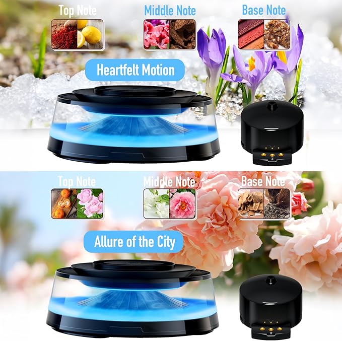 KOSHA Automobile Aroma Diffuser with LED Lights Portable Car Air Freshener Phone Base 800mAh Essential Oil Diffuser for Car &amp Home Non-Slip