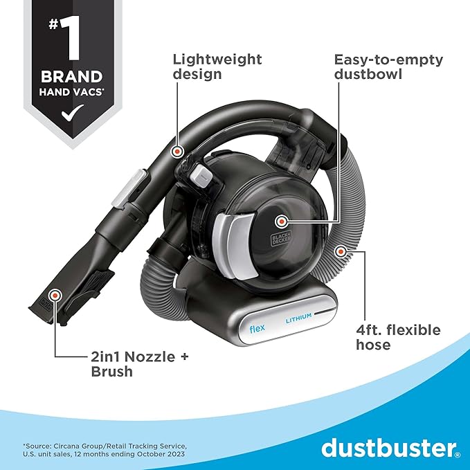 BLACK+DECKER dustbuster FLEX Cordless Handheld Vacuum Home Pet and Car Vacuum (BDH2020FL)