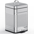 CEROELDA Small Trash Can with Lid-5L/1.3 GalOutdoor Dog Poop Garbage Can-Farmhouse Retro Metal Waste Bin w/Step Pedal for Bathroom Bedroom Office-Soft Close-Galvanized Steel…