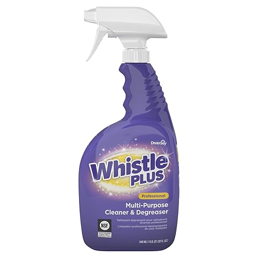 Diversey CBD540564 Whistle Plus Professional Multi Purpose Cleaner &amp Degreaser Heavy Duty Stain Remover with Citrus Scent Ready-to-Use Capped Spray 32-Ounce (Pack of 8)