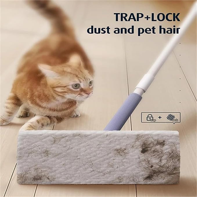 Automatic face Wipe mop Cloth Clip dust Removal Paper Dry Towel Floor Wipes Household Multi-Function mop(WhiteLarge)