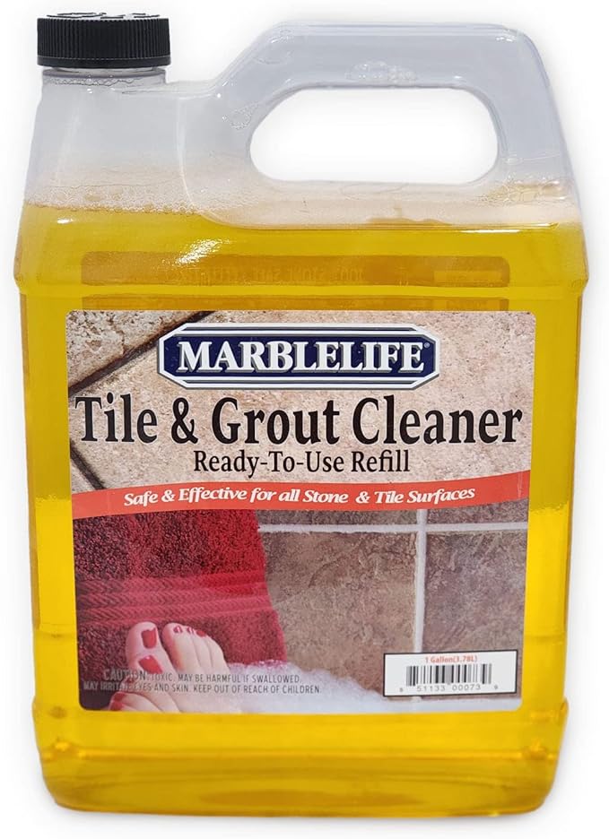 Marblelife Tile &amp Grout Cleaner - Tile and Grout Cleaner for Floors Pools Bathroom Shower Bath &amp Other Surfaces Safe &amp Effective Ready-To-Use Refill Gallon