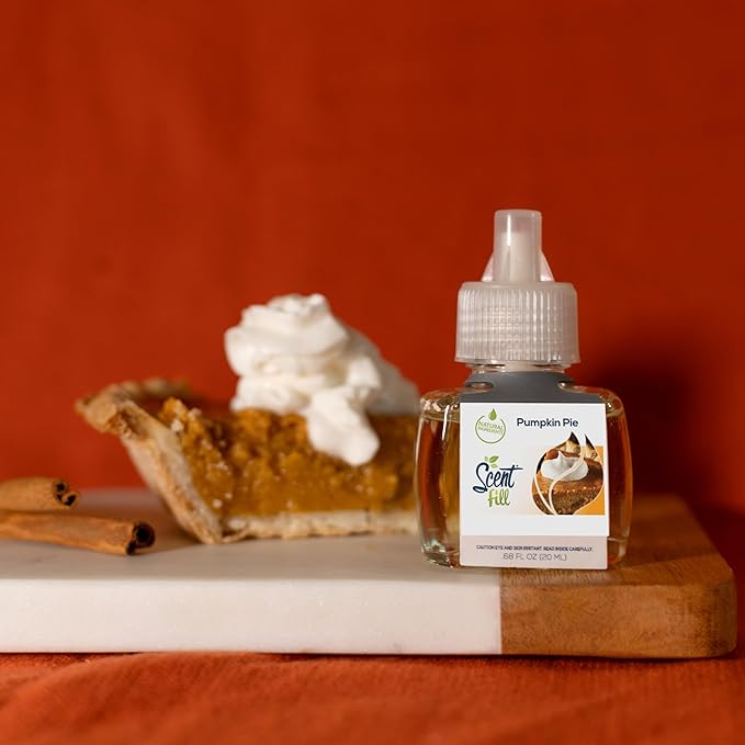 Scent Fill Pumpkin Pie Plug in Air Freshener 4 Scented Oil Refills