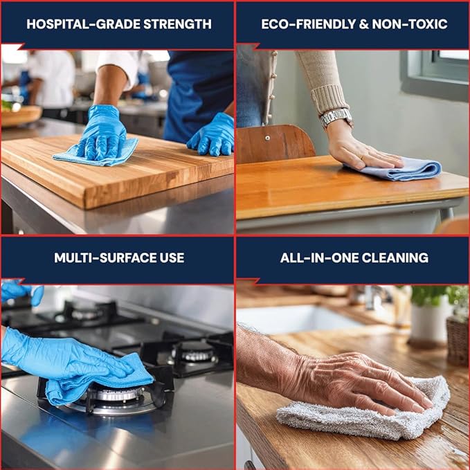 LEXX® RTU Broad Spectrum Disinfectant &amp Cleaner - EPA Registered Kills 99.99% of Bacteria - Hospitals Schools Offices Homes - Citric Acid Safer Choice Non-Toxic No Bleach - 128 fl. oz.