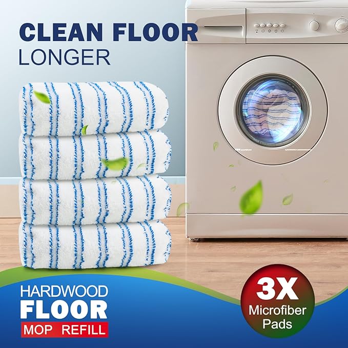Matthew Two Microfiber Mop Combos Compatible with Hardwood Floor'N More Microfiber MopWashable 15x8 Inches6Pcs Microfiber Wet Mop Refills for Wet&ampDry Floor CleaningIncl.2 Cleaning Scrapers