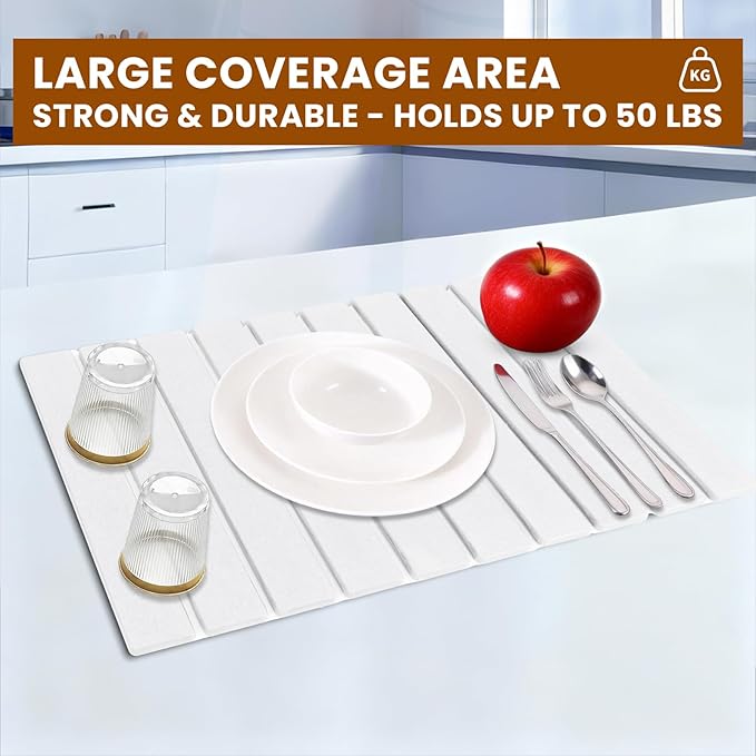 2 Pack Stone Drying Mat for Kitchen Counter Large Diatomaceous Earth Dish Drying Pads 24x16 Ultra Absorbent Quick Dry Foldable Mats for Dishes Cups Matches Any Countertop